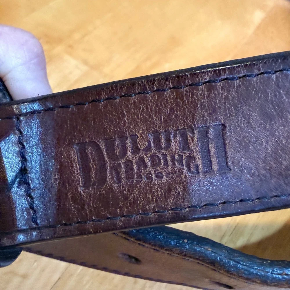 Duluth Trading Men's Leather Belt Brown Thick Size 40‎ Brass Style Buckle